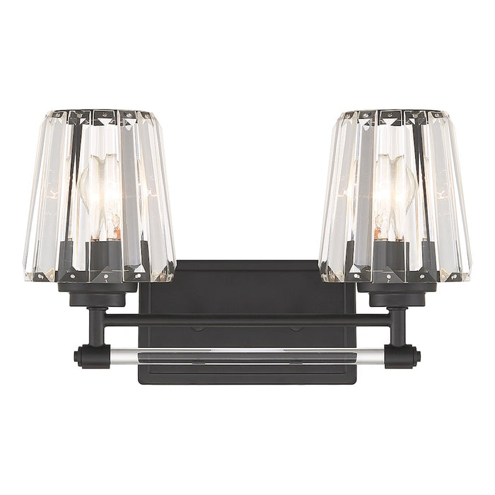 Savoy House Garnet 2-Light Bathroom Vanity Light, Matte Black - 8-6001-2-BK