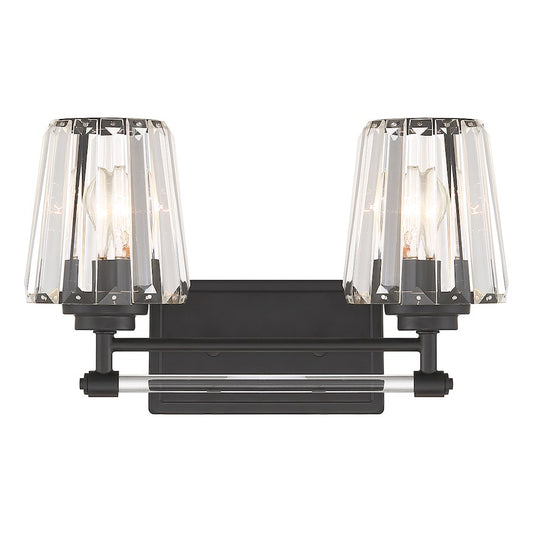 2 Light Bathroom Vanity Light, Matte Black