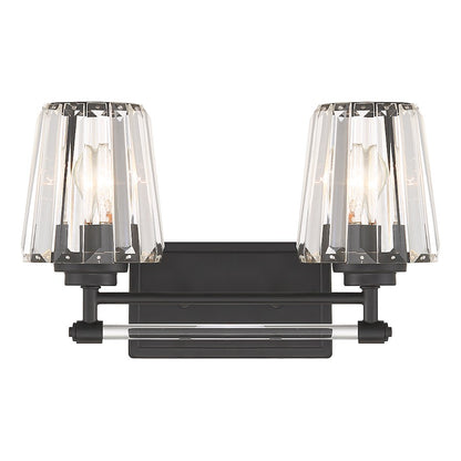 2 Light Bathroom Vanity Light, Matte Black
