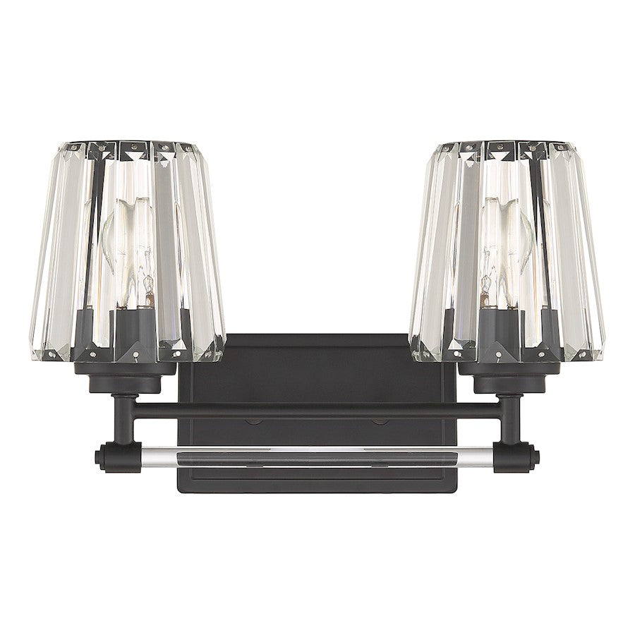 2 Light Bathroom Vanity Light, Matte Black