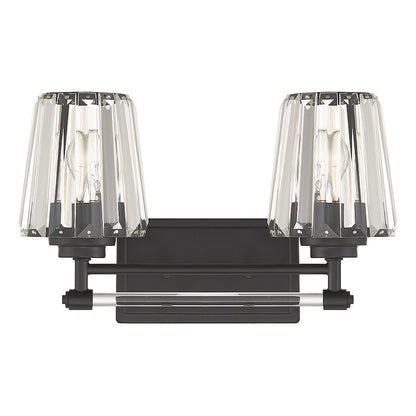 2 Light Bathroom Vanity Light, Matte Black