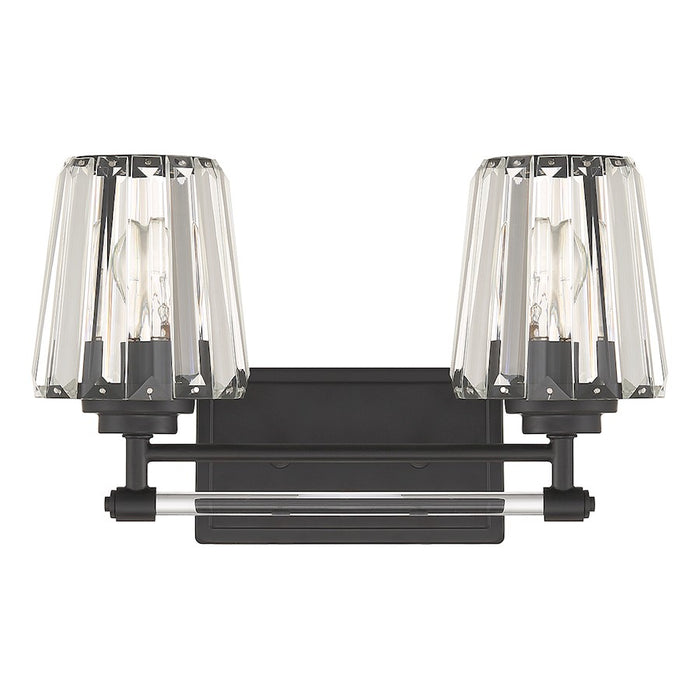 Savoy House Garnet 2-Light Bathroom Vanity Light, Matte Black