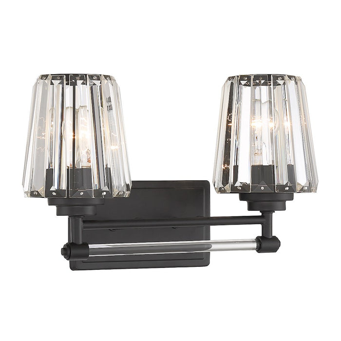 Savoy House Garnet 2-Light Bathroom Vanity Light, Matte Black