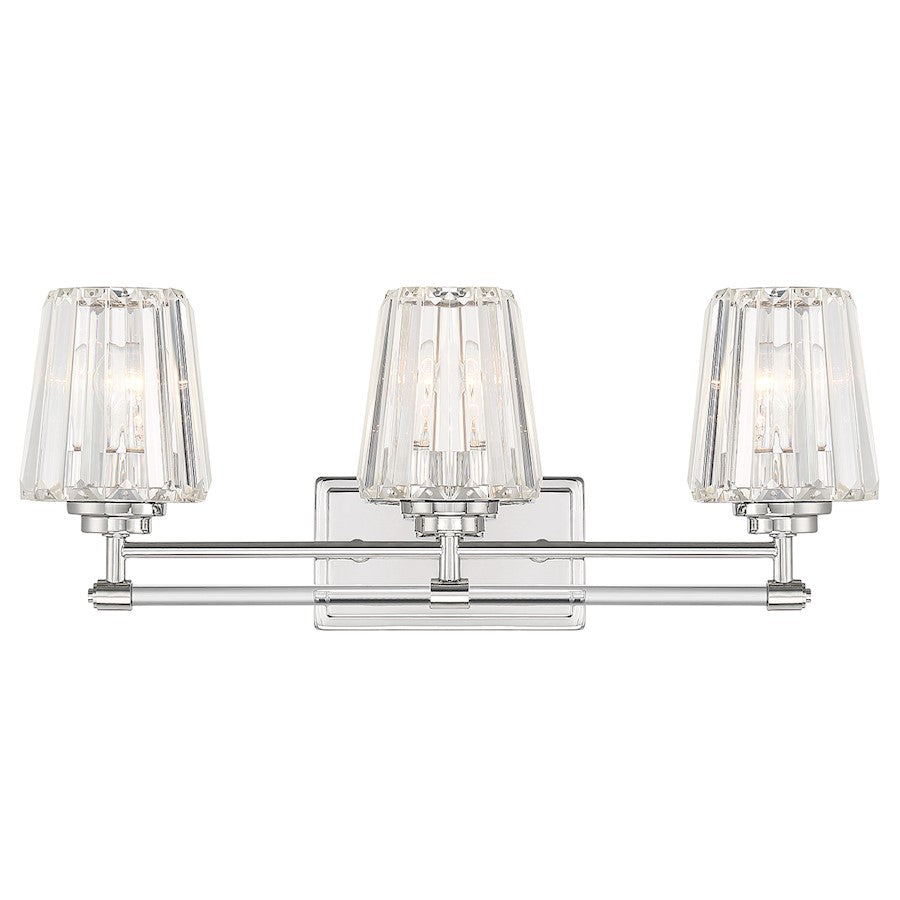 Savoy House Garnet 3-Light Bathroom Vanity Light, Polished Nickel - 8-6001-3-109