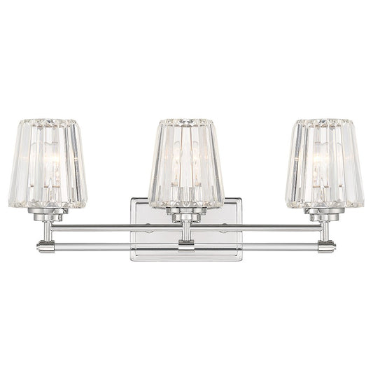 Savoy House Garnet 3-Light Bathroom Vanity Light, Polished Nickel - 8-6001-3-109