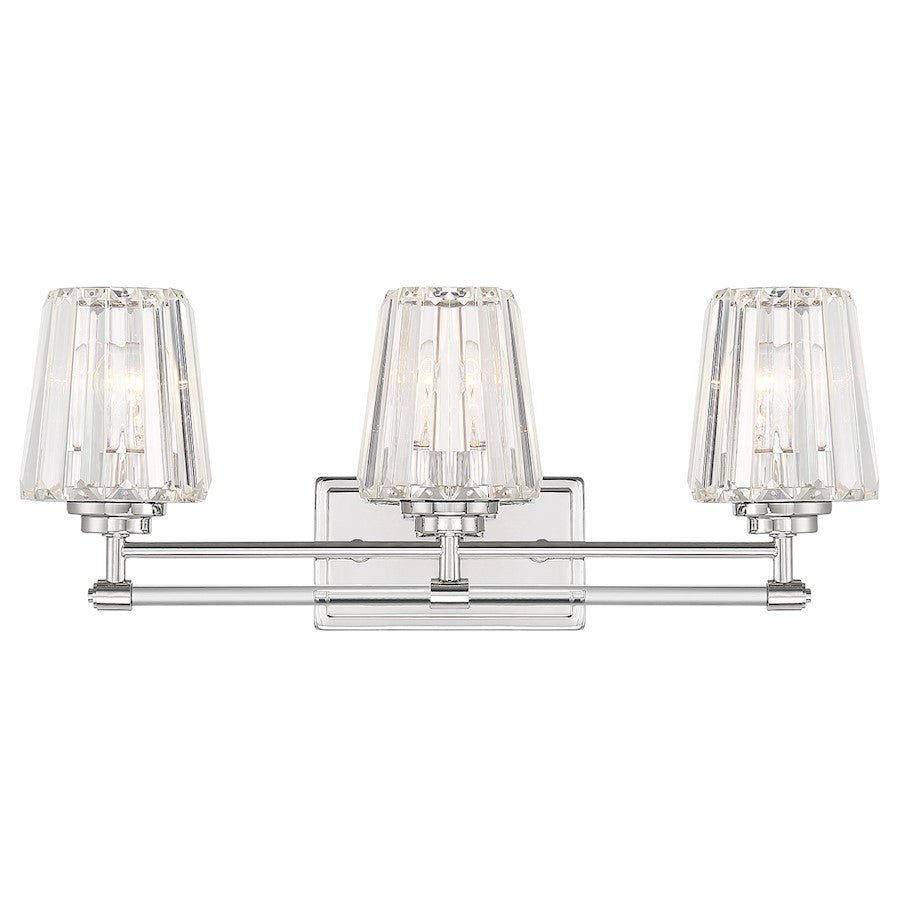 3 Light Bathroom Vanity Light, Polished Nickel
