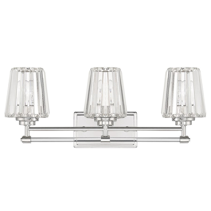 3 Light Bathroom Vanity Light, Polished Nickel