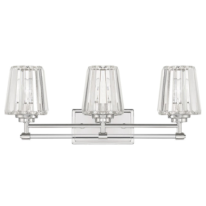 Savoy House Garnet 3-Light Bathroom Vanity Light, Polished Nickel