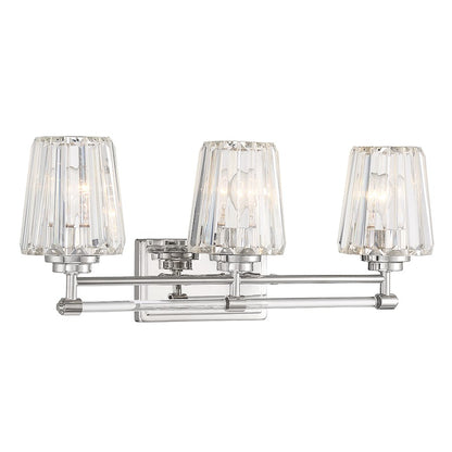 3 Light Bathroom Vanity Light, Polished Nickel