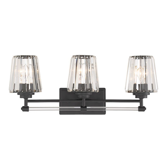 3 Light Bathroom Vanity Light, Matte Black