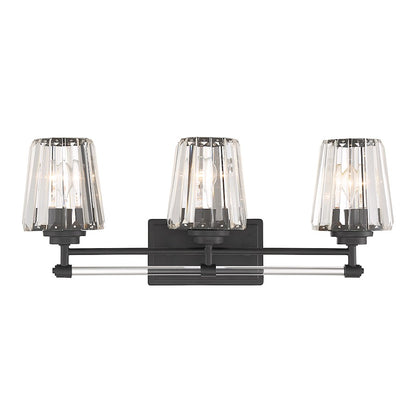 3 Light Bathroom Vanity Light, Matte Black