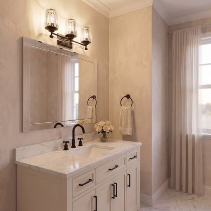 3 Light Bathroom Vanity Light, Matte Black