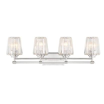 4 Light Bathroom Vanity Light, Polished Nickel