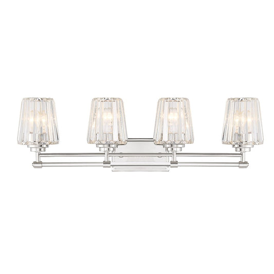 4 Light Bathroom Vanity Light, Polished Nickel