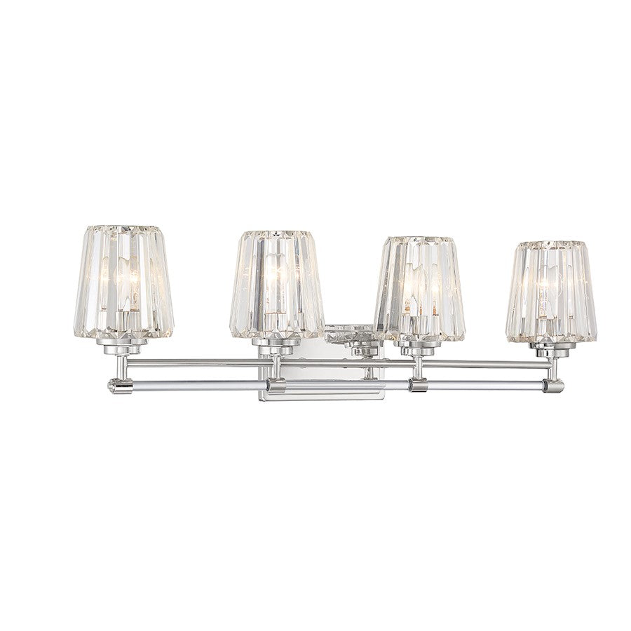 4 Light Bathroom Vanity Light, Polished Nickel