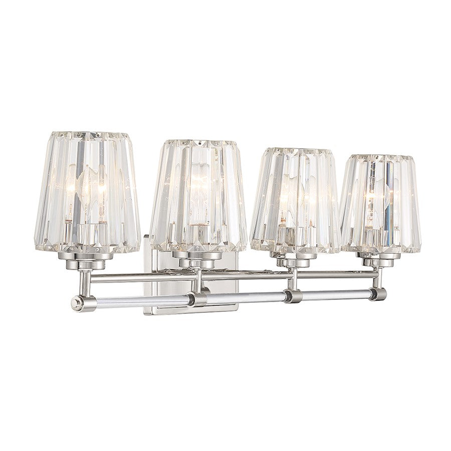 4 Light Bathroom Vanity Light, Polished Nickel