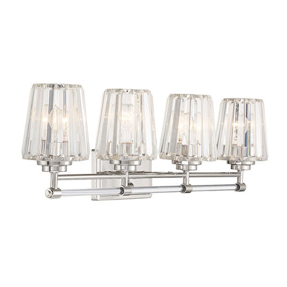 4 Light Bathroom Vanity Light, Polished Nickel