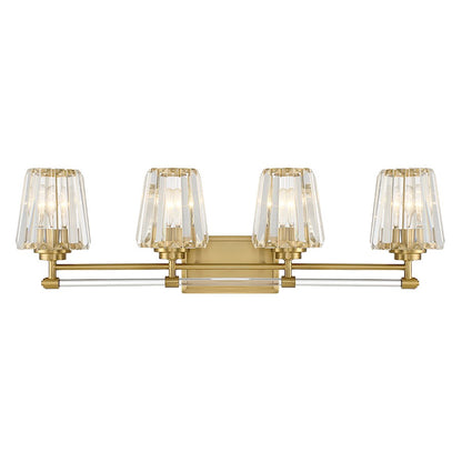 4 Light Bathroom Vanity Light, Warm Brass