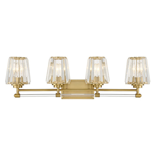 4 Light Bathroom Vanity Light, Warm Brass
