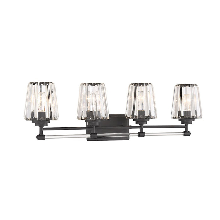 Savoy House Garnet 4-Light Bathroom Vanity Light, Matte Black