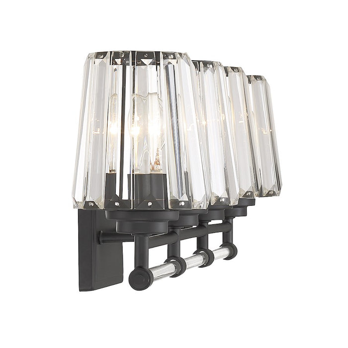 Savoy House Garnet 4-Light Bathroom Vanity Light, Matte Black