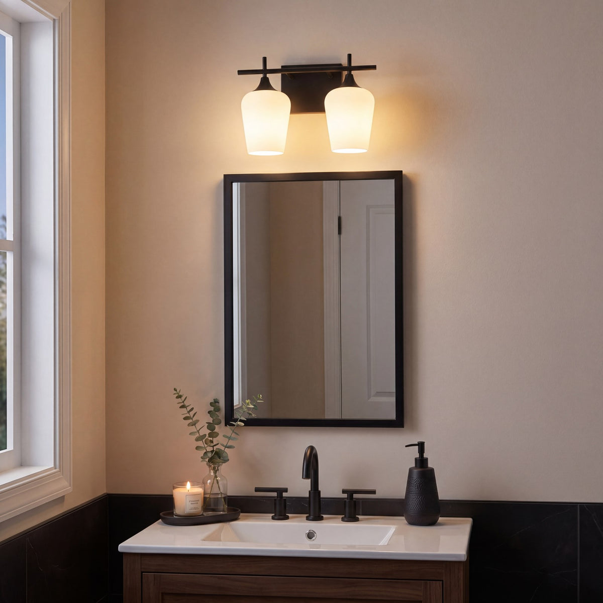 Savoy House Essentials Octave 14" Bath Sconce, Matte Black