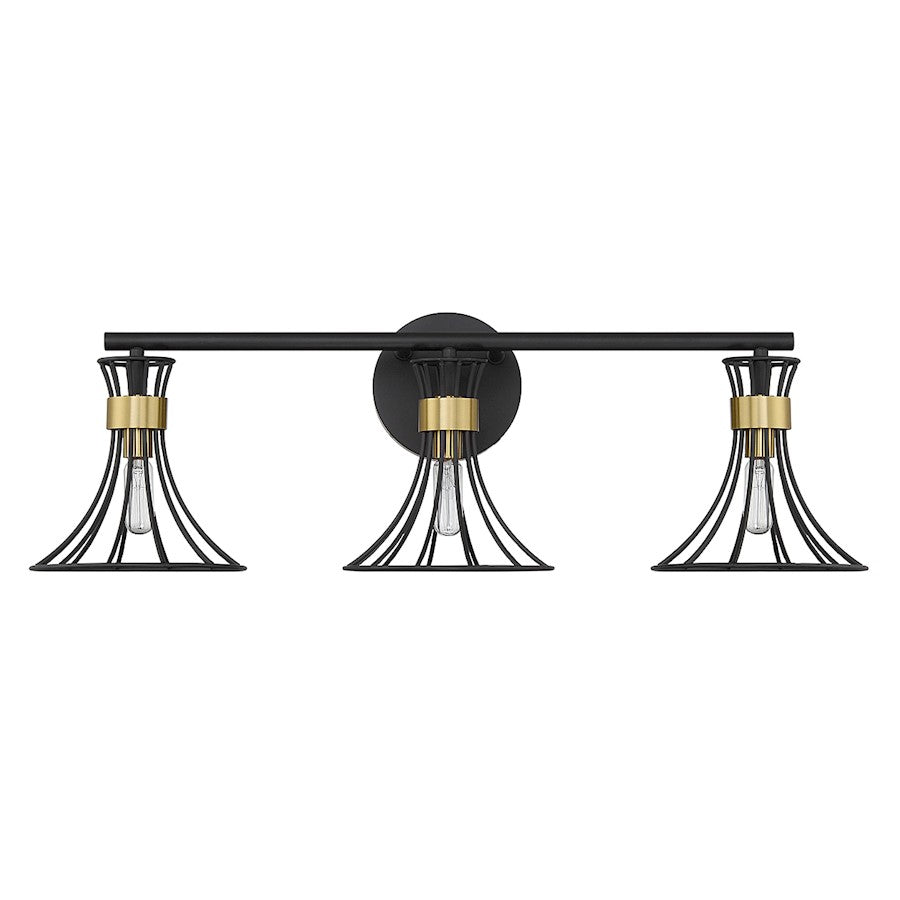 3 Light Bathroom Vanity Light, Black