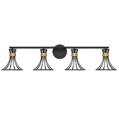 4 Light Bathroom Vanity Light, Black