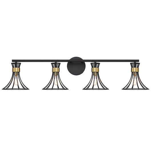 4 Light Bathroom Vanity Light, Black