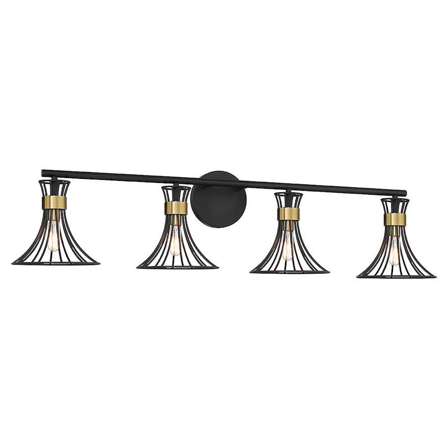 4 Light Bathroom Vanity Light, Black