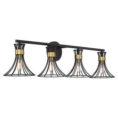 4 Light Bathroom Vanity Light, Black