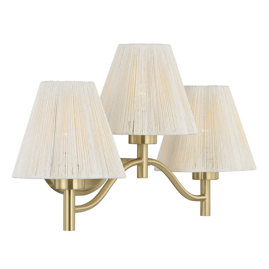 Savoy House Rosa 3 Lt Bath Sconce, Noble Brass