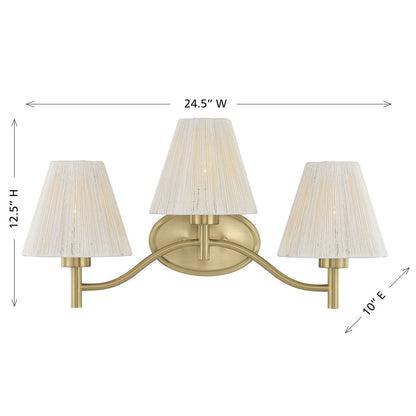 Savoy House Rosa 3 Lt Bath Sconce, Noble Brass