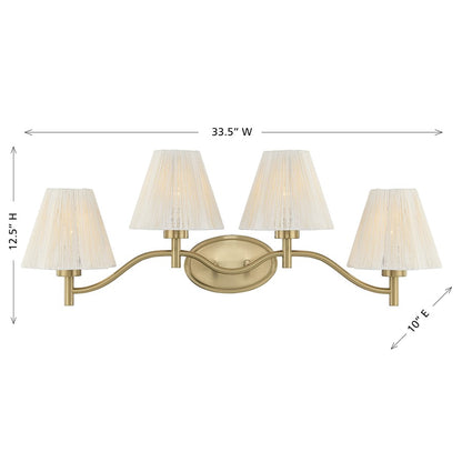 Savoy House Rosa 4 Lt Bath Sconce, Noble Brass