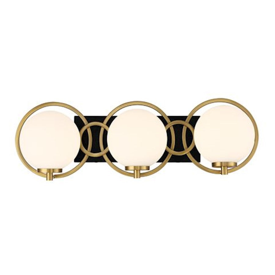 3 Light Bathroom Vanity Light, Black