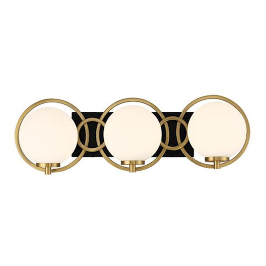 3 Light Bathroom Vanity Light, Black