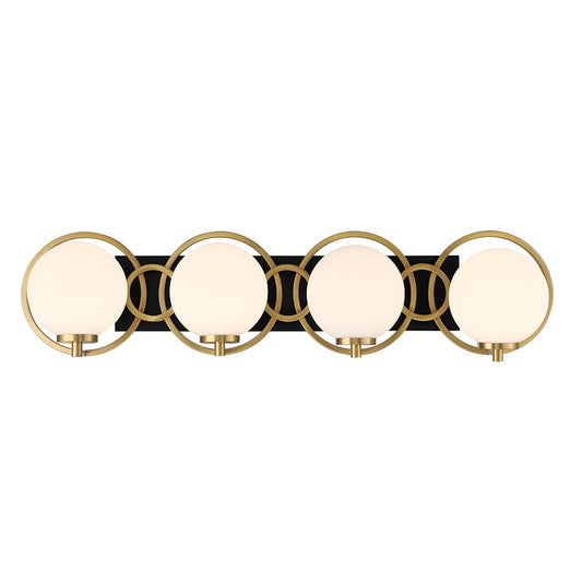 4 Light Bathroom Vanity Light, Black