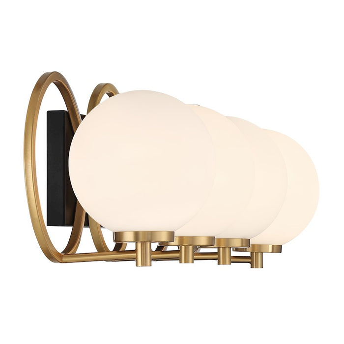 Savoy House Alhambra 4Lt Bathroom Vanity Light, Black/Brass