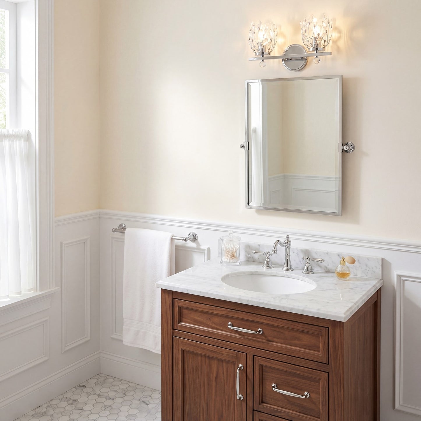 2 Light Bathroom Vanity Light, Chrome