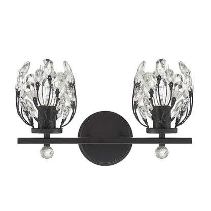 2 Light Bathroom Vanity Light, Matte Black