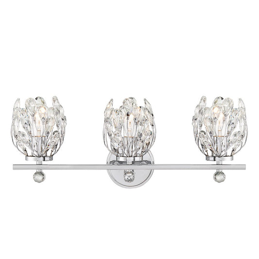 Savoy House Moreno 3-Light Bathroom Vanity Light, Chrome - 8-6601-3-11