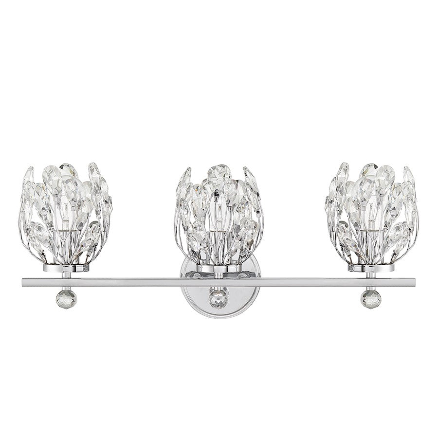 3 Light Bathroom Vanity Light, Chrome