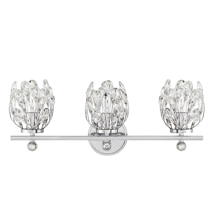 Savoy House Moreno 3-Light Bathroom Vanity Light, Chrome