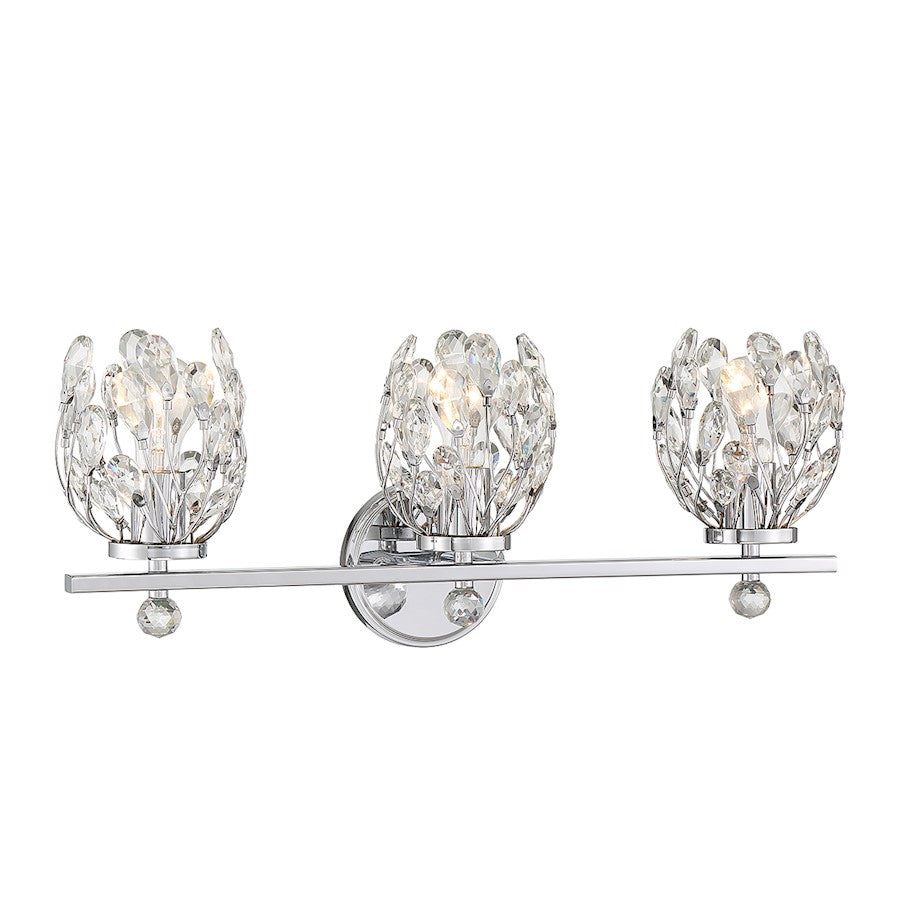 3 Light Bathroom Vanity Light, Chrome