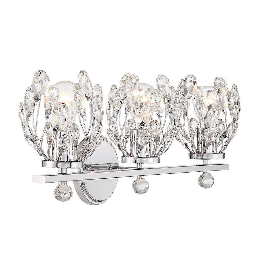 3 Light Bathroom Vanity Light, Chrome