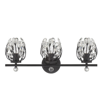 3 Light Bathroom Vanity Light, Matte Black