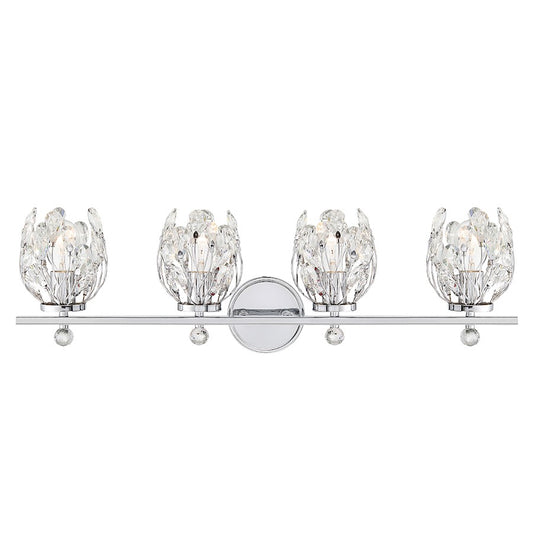 Savoy House Moreno 4-Light Bathroom Vanity Light, Chrome - 8-6601-4-11