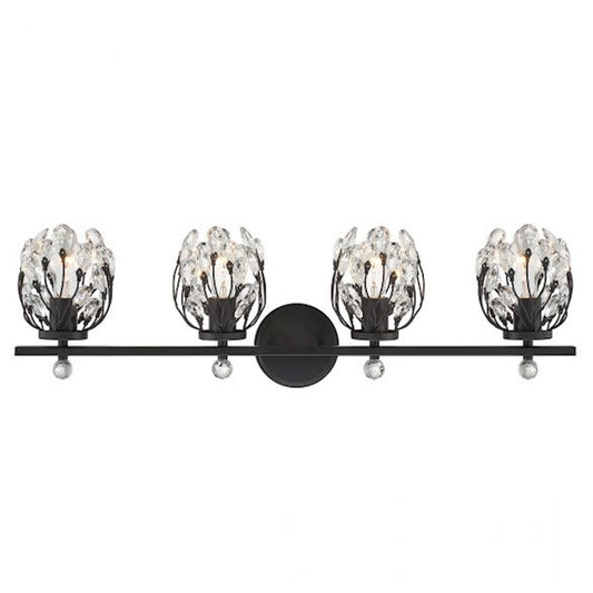 Savoy House Moreno 4-Light Bathroom Vanity Light, Matte Black - 8-6601-4-BK