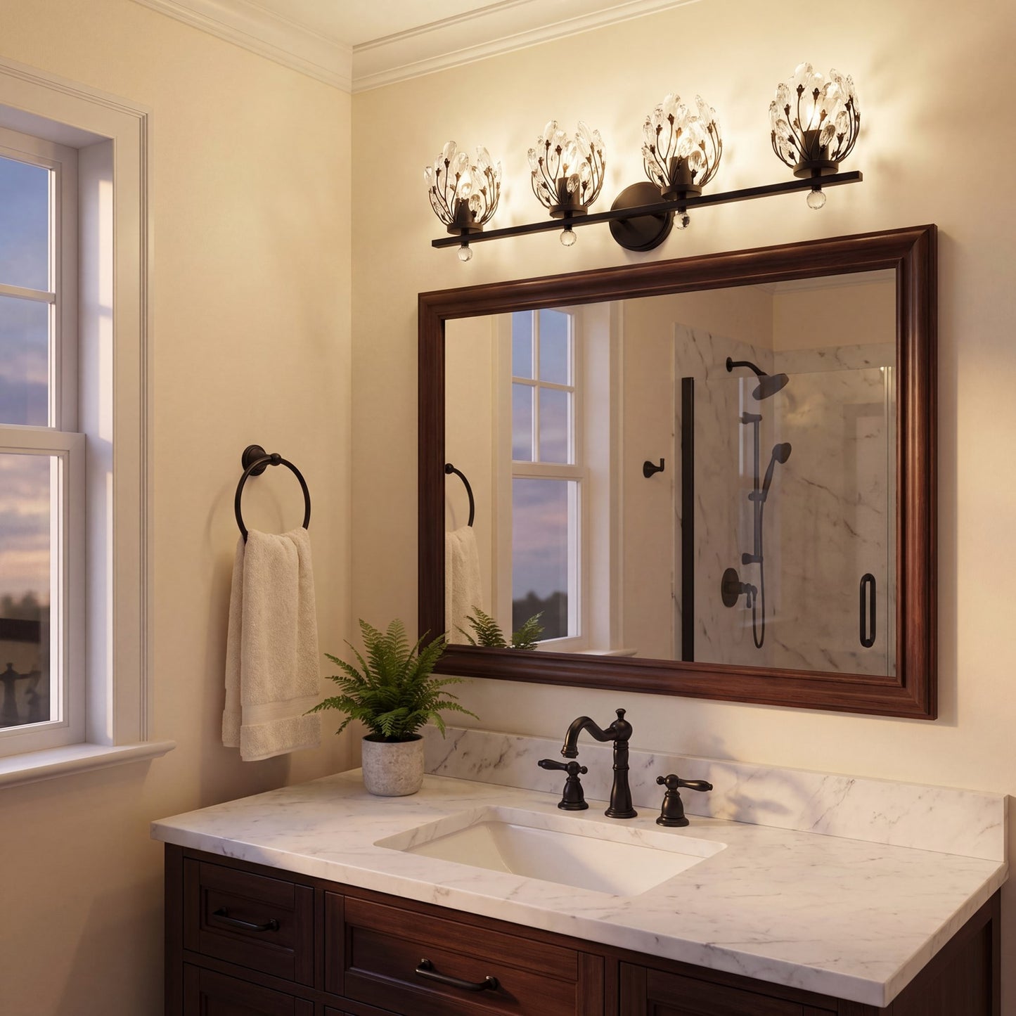 4 Light Bathroom Vanity Light, Chrome