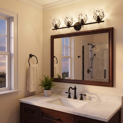4 Light Bathroom Vanity Light, Chrome
